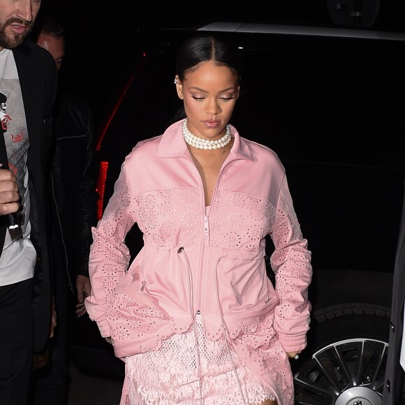 Rihanna à l'issue du défilé FENTY x PUMA à Paris, le 28 septembre 2016.