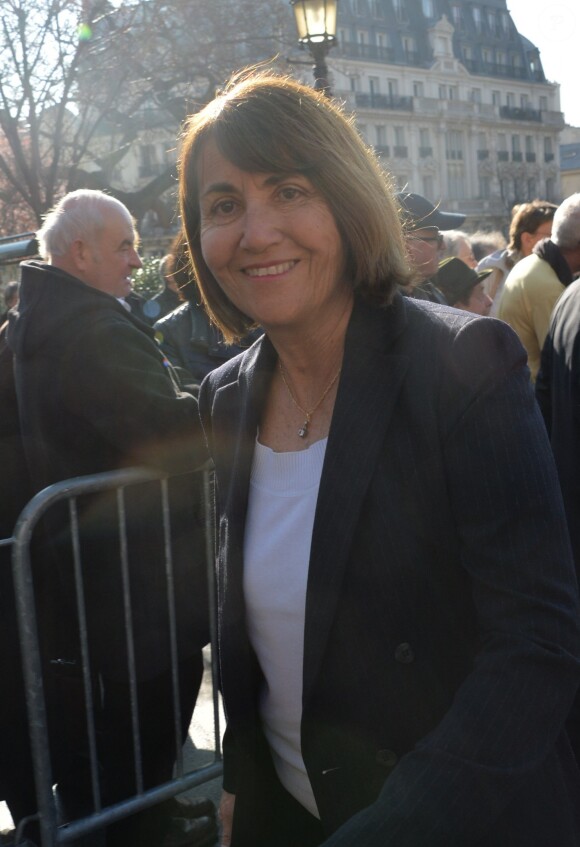 Christine Albanel - Funérailles d'Alain Resnais en l'église Saint-Vincent-de-Paul à Paris le 10 mars 2014.