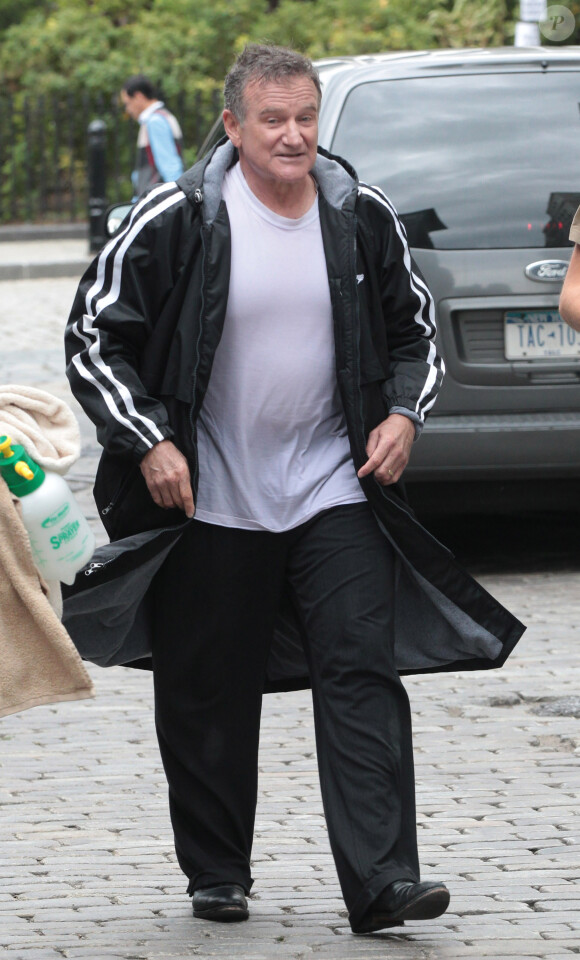 Mila Kunis et Robin Williams sur le tournage du film "The Angriest Man In Brooklyn" a New York, le 26 septembre 2012