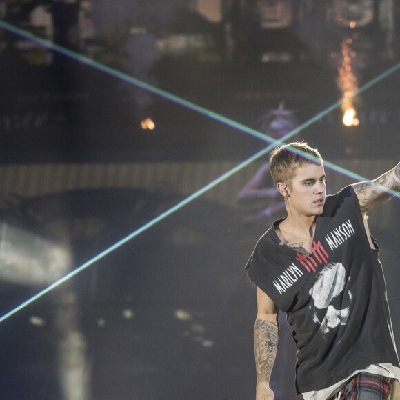 Justin Bieber en concert au Tele2 Arena à Stockholm en Suède le 29 septembre 2016.