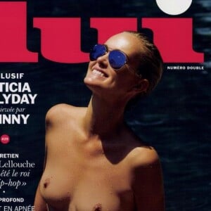 Laeticia Hallyday en couverture de Lui, juillet-août 2016.