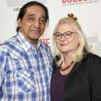 Josiane Balasko et son mari George Aguilar - Vernissage presse de l'exposition "Coluche" à l'Hôtel de Ville de Paris le 5 octobre 2016. © Pierre Perusseau/Bestimage
