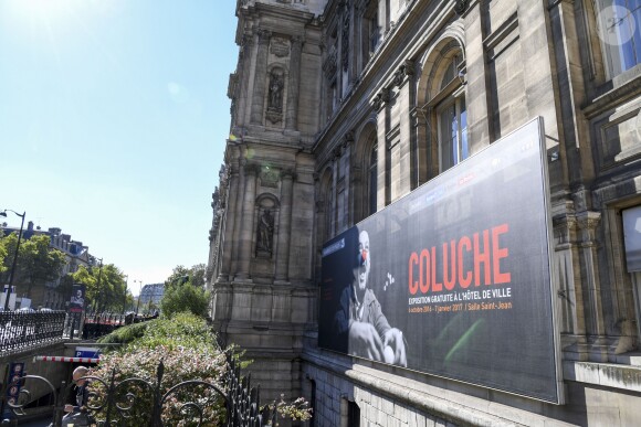 Vernissage presse de l'exposition "Coluche" à l'Hôtel de Ville de Paris le 5 octobre 2016. © Pierre Perusseau/Bestimage