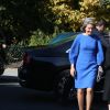 La reine Mathilde de Belgique à son arrivée au Grand Palais à Paris pour visiter l'exposition Hergé le 5 octobre 2016. © Denis Guignebourg / Bestimage