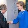 La reine Mathilde de Belgique visitant l'expo Hergé au Grand Palais à Paris le 5 octobre 2016. © Danny Gys/Reporters/ABACAPRESS.COM