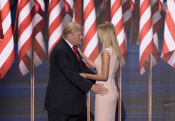 UNITED STATES - JULY 21: GOP nominee Donald Trump hugs his daughter Ivanka Trump after she introduced him for his acceptance speech at the 2016 Republican National Convention in Cleveland, Ohio on Thursday July 21, 2016. (Photo By Bill Clark/CQ Roll Call) Please Use Credit from Credit Field /ddp USA/ABACAPRESS.COM21/07/2016 - Cleveland