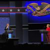 L'ancienne secrétaire d'État américaine Hillary Clinton et le candidat républicain à l'élection présidentielle Donald J. Trump débatent à Hempstead, New York. Le 26 septembre 2016.