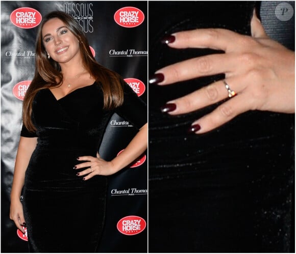 Kelly Brook à l'avant-première du show "Chantal Thomass" au Crazy Horse à Paris, le 5 octobre 2016. Elle ne portait pas encore l'alliance avec laquelle elle s'est affichée le 9 octobre.