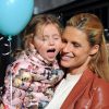 Michelle Hunziker fête son deuxième anniversaire de mariage et les 3 ans de sa fille Sole Trussardi au restaurant Trussardi à Milan, Italie, le 10 octobre 2016.