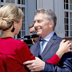 La reine Maxima des Pays-Bas rencontre le président de l'Argentine Mauricio Macri à Buenos Aires le 12 octobre 2016. 12/10/2016 - Buenos Aires