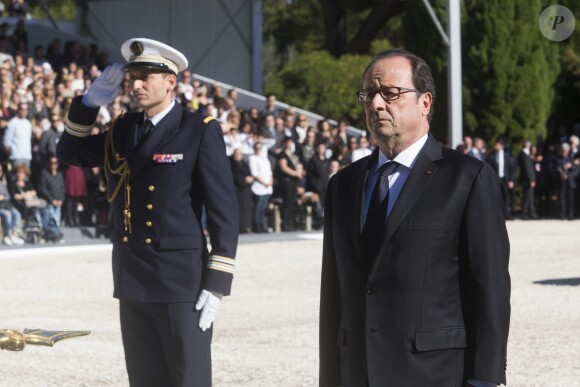 François Hollande , Président de la Republique. - François Hollande lors de l'hommage National aux victimes de l'attentat de Nice à Nice le 15 octobre 2016