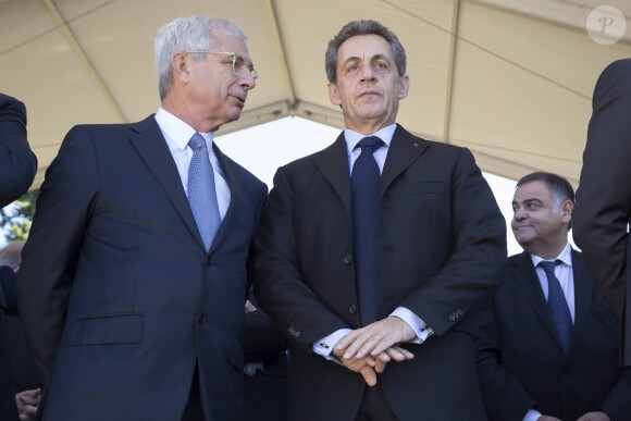 Claude Bartolone, Président de l'Asssemblée Nationale. et Nicolas Sarkozy, Candidat aux primaires LR - François Hollande lors de l'hommage National aux victimes de l'attentat de Nice à Nice le 15 octobre 2016