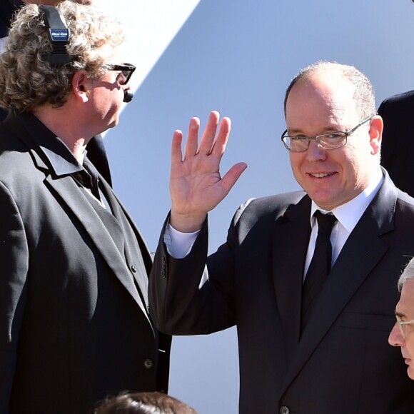 Le prince Albert II de Monaco - François Hollande lors de l'hommage National aux victimes de l'attentat de Nice le 15 octobre 2016. © Bruno Bebert / Bestimage