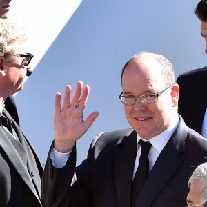 Le prince Albert II de Monaco - François Hollande lors de l'hommage National aux victimes de l'attentat de Nice le 15 octobre 2016. © Bruno Bebert / Bestimage