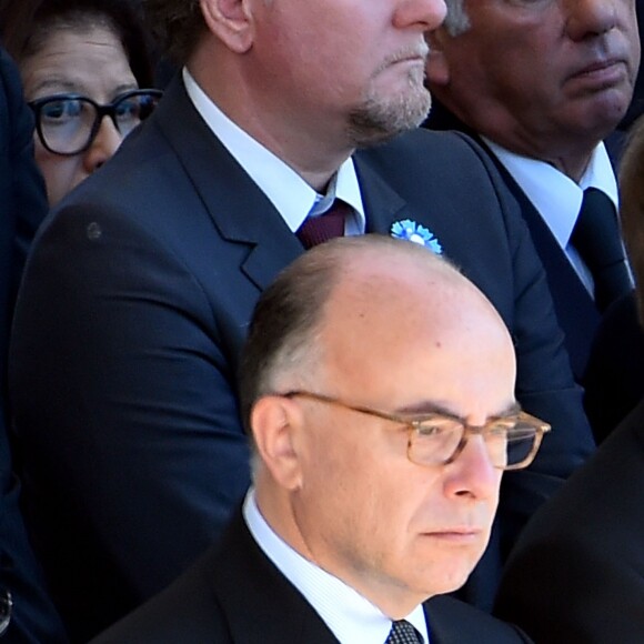Bernard Cazeneuve, Jean-Jacques Urvoas, Najat Vallaud-Belkacem et Jean-Marc Ayrault - François Hollande lors de l'hommage National aux victimes de l'attentat de Nice à Nice le 15 octobre 2016 © Bruno Bebert / Bestimage