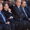 Gérard Larcher, Claude Bartolone, Nicolas Sarkozy - François Hollande lors de l'hommage National aux victimes de l'attentat de Nice le 15 octobre 2016. © Bruno Bebert / Bestimage