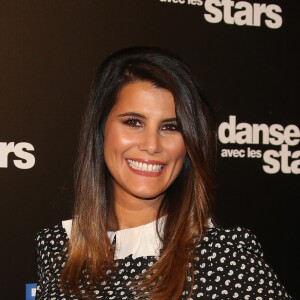 Karine Ferri et Yann-Alrick Mortreuil au photocall de l'émission "Danse Avec Les Stars - Saison 7" à Boulogne-Billancourt, le 28 septembre 2016