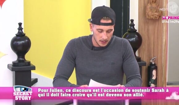 Julien - "Secret Story 10" sur NT1, le 20 octobre 2016.
