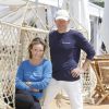 Exclusif - Philippe Poupon et sa femme Géraldine Danon en séance de pose sur la plage Bâoli pendant le 69ème Festival international du film de Cannes le 12 mai 2016. © Philippe Doignon/LMS/Bestimage