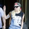 Lady Gaga quitte son appartement à New York le 17 août 2016.