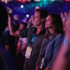 Exclusif - Cindy Crawford et son mari Rande Gerber assistent au concert de Paul McCartney lors du festival Desert Trip à Indio en Californie le 8 octobre 2016.