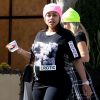 Exclusif - Blac Chyna enceinte est allée déjeuner avec une amie au restaurant Il Pastaio à Beverly Hills, le 19 octobre 2016  For germany call for price Exclusive - Pregnant reality star Blac Chyna and a friend are spotted out for lunch at Il Pastaio in Beverly Hills, California on October 19, 2016. The pair were rocking beanies that said 'Chyna Dolls' on the front and Chyna was wearing a t-shirt with some colorful language on it.19/10/2016 - Beverly Hills
