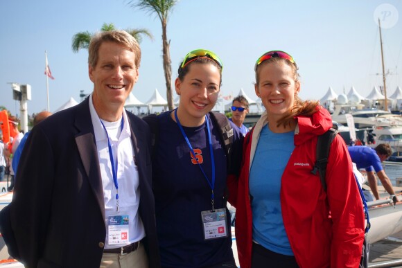 John Kelly, Sydney Axson et Grace Latz aux Championnats du monde d'aviron de mer à Monaco le 21 octobre 2016. © Claudia Albuquerque/Bestimage