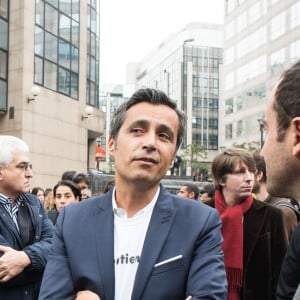 Olivier Galzi - Rassemblement devant les locaux d'iTÉLÉ à Boulogne-Billancourt au neuvième jour de grève de la société des journalistes. Le 25 octobre 2016.