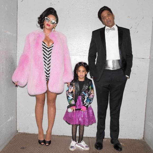 Photo de Beyoncé, Blue Ivy Carter et Jay Z, déguisés pour Halloween. Octobre 2016.