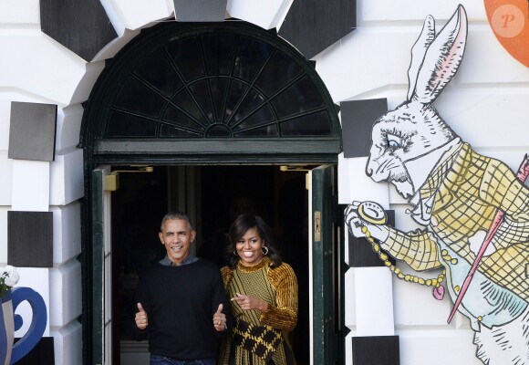 Barack Obama et sa femme Michelle fêtent Halloween à la Maison Blanche, le 31 octobre 2016