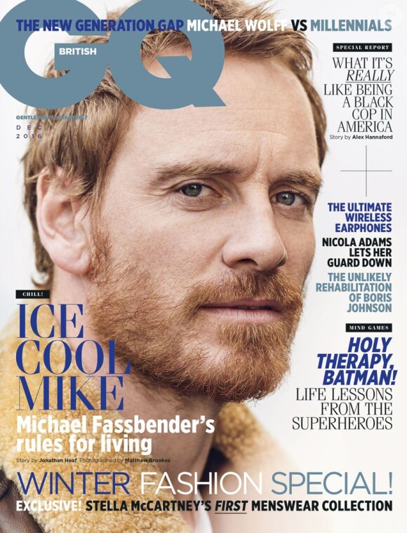 Michael Fassbender en couverture du dernier GQ (7 novembre 2016)
