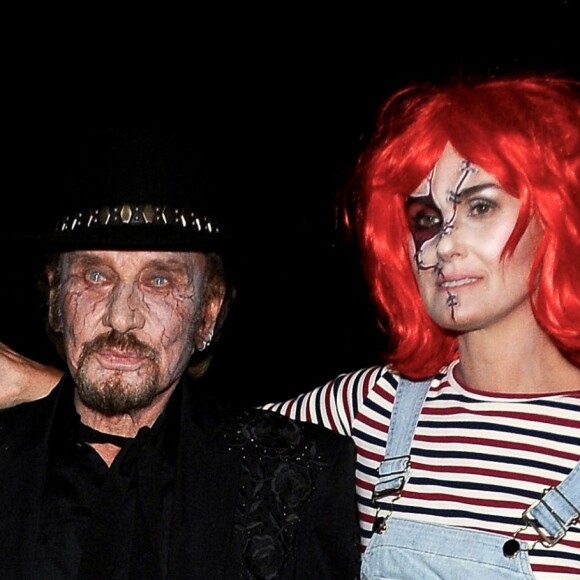 Johnny Hallyday et Laeticia Hallyday arrivent à la fête d'Halloween de Kate Hudson à Los Angeles, le 28 octobre 2016