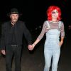 Johnny Hallyday et sa femme Laeticia Hallyday arrivent à la fête d'Halloween de Kate Hudson à Los Angeles, le 28 octobre 2016