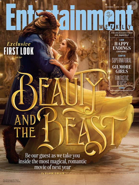 Emma Watson et Dan Stevens en couverture d'Entertainment Weekly pour La Belle et la Bête