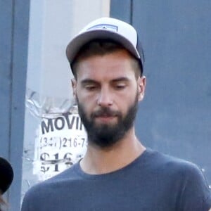 Benoît Paire et sa compagne Shy'm se promènent dans les rues de Brooklyn à New York, le 23 août 2016.