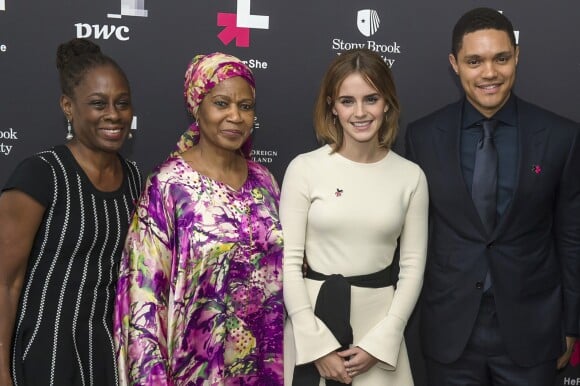 Emma Watson avec la femme du mère de New York, Bill de Blasio, Chirlane McCray au 2ème anniversaire du "UN Women's HeForShe initiative" à New York City, New York, Etats-Unis, le 20 septembre 2016