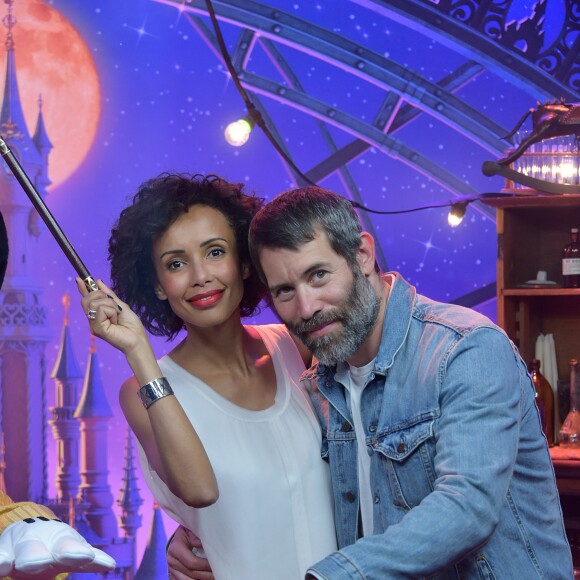 Sonia Rolland et son compagnon Jalil Lespert au lancement du nouveau spectacle "Mickey et le magicien" au Parc Disneyland Paris, le 2 juillet 2016.