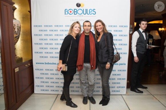 Exclusif - Caroline Faindt et son compagnon Zinedine Soualem - Soirée de lancement de "BoBoules, l'autre pétanque" à l'Hôtel Napoléon à Paris. Le 7 novembre 2016 © Philippe Doignon / Bestimage