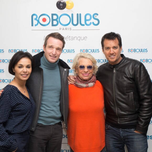 Exclusif - Saïda Jawad, Stéphane Rotenberg, Véronique de Villèle et Brian Torres - Soirée de lancement de "Boboules, l'autre pétanque" à l'Hôtel Napoléon à Paris. Le 7 novembre 2016 © Philippe Doignon / Bestimage
