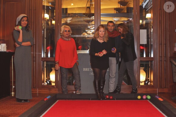 Exclusif - Laurence Roustandjee, Véronique de Villèle, Caroline Faindt et Zinedine Soualem - Soirée de lancement de "Boboules, l'autre pétanque" à l'Hôtel Napoléon à Paris. Le 7 novembre 2016 © Philippe Doignon / Bestimage