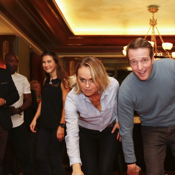 Exclusif -  Cécile de Ménibus et Stéphane Rotenberg - Soirée de lancement de "Boboules, l'autre pétanque" à l'Hôtel Napoléon à Paris. Le 7 novembre 2016 © Philippe Doignon / Bestimage