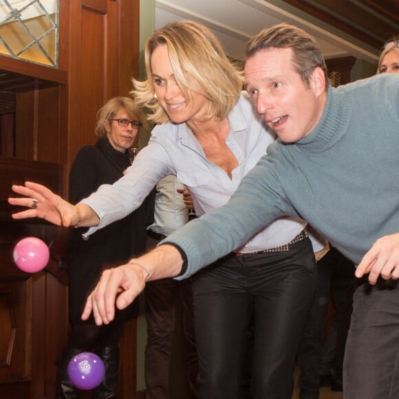 Exclusif - Cécile de Ménibus et Stéphane Rotenberg - Soirée de lancement de "Boboules, l'autre pétanque" à l'Hôtel Napoléon à Paris. Le 7 novembre 2016 © Philippe Doignon / Bestimage