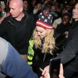 Madonna arrive avec son fils David au Washington Square Park pour un concert surprise à New York, le 3 novembre 2016