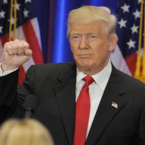 Le candidat républicain à l'élection présidentielle Donald Trump lors d'une conférence de presse au Trump Soho Hotel à New York, le 22 juin 2016.