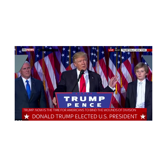 Donald Trump prononce son premier discours en tant que président des Etats-Unis à New York le mercredi 9 novembre.