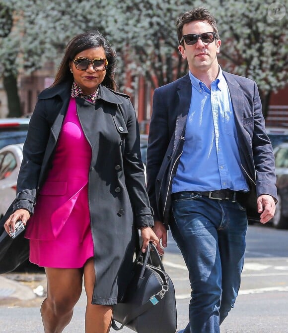 Exclusif - Mindy Kaling et B.J. Novak se promènent dans les rues de New York, le 22 avril 2015