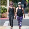 Exclusif - Reese Witherspoon et ses enfants Ava et Deacon Phillippe font un jogging à Brentwood le 9 juillet 2016.
