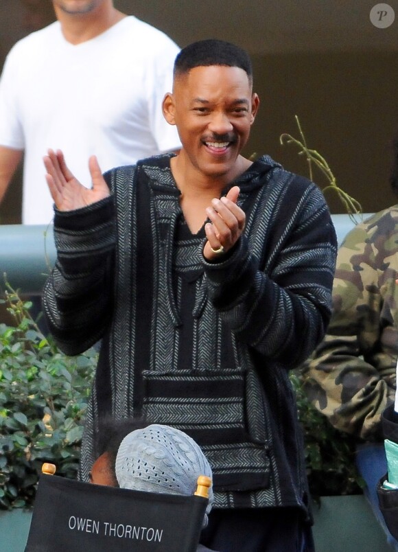 Will Smith et Joel Edgerton sur le tournage de 'Bright' à Los Angeles le 12 novembre 2016