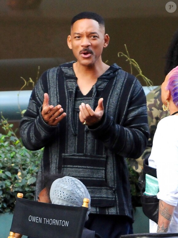 Will Smith et Joel Edgerton sur le tournage de 'Bright' à Los Angeles le 12 novembre 2016