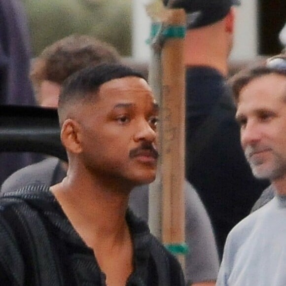 Will Smith et Joel Edgerton sur le tournage de 'Bright' à Los Angeles le 12 novembre 2016